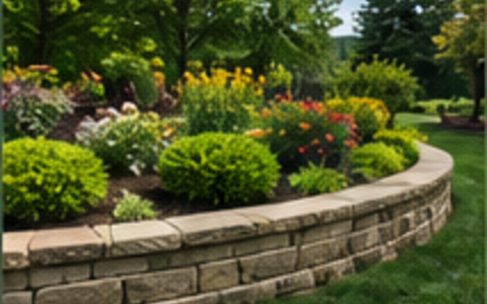Landscaping service visual with clean beds and curb appeal