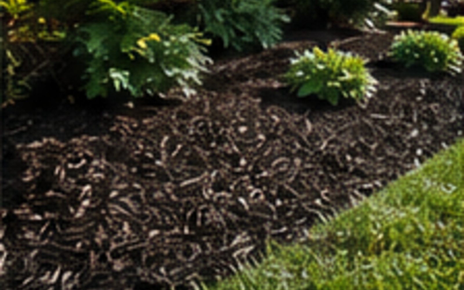 Mulch service visual with finished landscape beds
